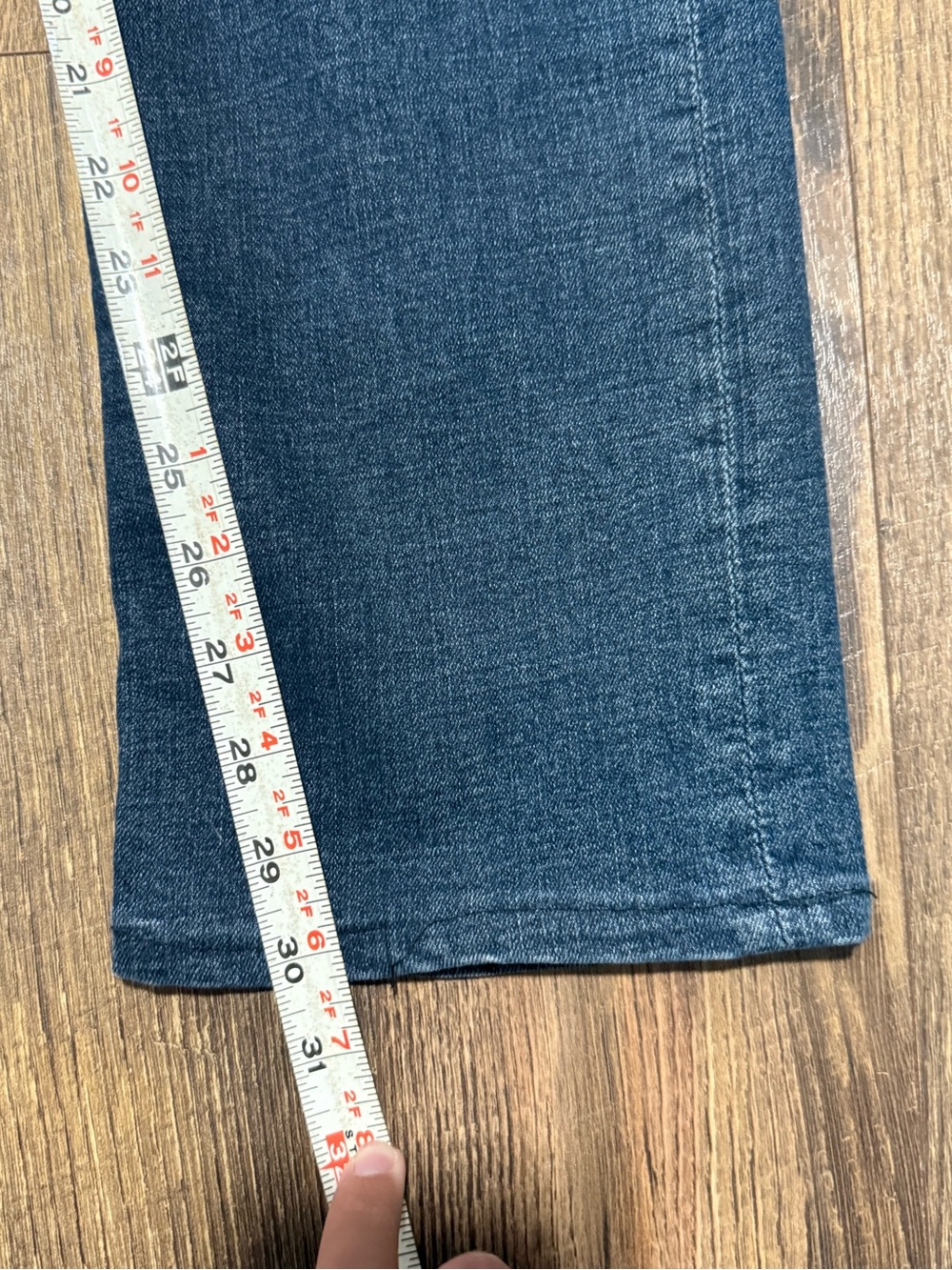 7 For All Mankind Jeans Mens 33 x 30 Blue The Straight Leg Denim Dark Wash - Picture 8 of 10